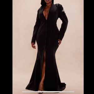 Elegant Black Women's Blazer Dress